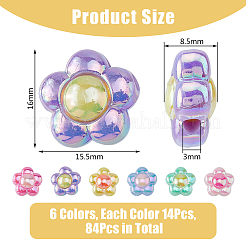 84PCS 6Colors Opaque Acrylic Beads&nbsp;SACR-DC0001-14