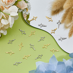 160Pcs 2 Colors 201 Stainless Steel Pendants&nbsp;STAS-DC0017-14