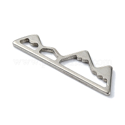 変色しない201ステンレススチールカボション  レーザー切断  山  ステンレス鋼色  8.5x27x1mm&nbsp;STAS-C097-53P