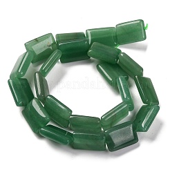 天然石グリーンアベンチュリンビーズ連売り  長方形  18x13.5x5.5mm  穴：1.2mm  約22個/連  15.75インチ（40cm）&nbsp;G-T047-B03-01