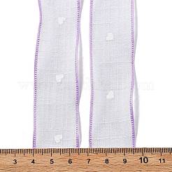 ポリエステルリボン  ハート柄  衣服アクセサリー用  プラム  1インチ（25mm）  約20.00ヤード（18.29m）/ロール&nbsp;DIY-R050-03E