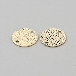 Brass Textured Connector Charms&nbsp;KK-WH20020-06G