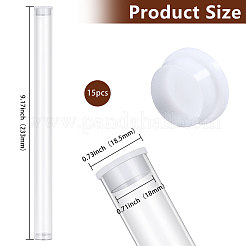 蓋付き透明チューブプラスチックビーズ容器  透明  23.3x1.85cm  内径：1.8のCM&nbsp;CON-WH0092-81A
