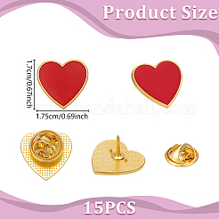 15Pcs Alloy Enamel Lapel Pin Backs Heart&nbsp;JEWB-UN0002-73