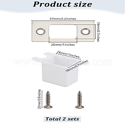 201ステンレス製ドア補強プレート2セット（ネジ付）  プラチナ  6.7x2.6x0.2cm&nbsp;AJEW-LP0001-31P