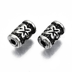 CCBプラスチックビーズ  花を持つ列  アンティークシルバー  8x5x4.5mm  穴：2mm  約4300個/500g&nbsp;CCB-T011-78AS