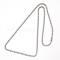 変色しない304ステンレススチールボールチェーンネックレス  コネクター付き  ステンレス鋼色  23.6インチ（59.9cm）&nbsp;NJEW-O066-21