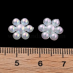 Snowflake Rainbow Iridescent Plating Acrylic Cabochons&nbsp;PACR-B003-04
