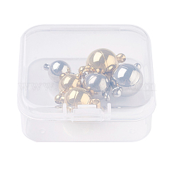 ループ付き304ステンレススチール製マグネット留め具  ラウンド  ミックスカラー  14~21x10~14mm  穴：1.5~2mm  6セット /箱&nbsp;STAS-JP0004-06