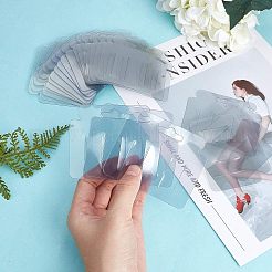 プラスチック製のヘアクリップディスプレイカード  ユーロスロットホールハングカード  長方形  透明  7x8.5cm&nbsp;CDIS-FG0001-03