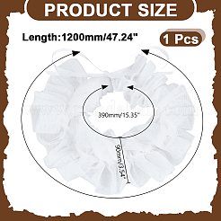 フリルレースの襟  取り外し可能なつけ襟  ホワイト  1200mm&nbsp;AJEW-WH0696-055B