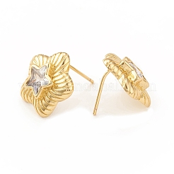 Clear Cubic Zirconia Star Stud Earrings&nbsp;EJEW-L231-73G