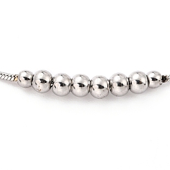 Tarnish Resistant 304 Stainless Steel Round Snake Chain Bracelets&nbsp;STAS-B021-19A-P
