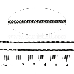 イオンプレーティング（IP）304ステンレススチールカーブチェーン  ハンダ付け  ブラック  2x1.4x0.4mm&nbsp;CHS-L001-59-0.4mm-B