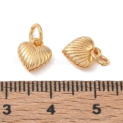 シーグレース真鍮チャーム  溝付きハートチャーム  ニッケルフリー  18KGP本金メッキ  9x8x3.5mm  穴：3.5mm&nbsp;XGRQ7H461-961G