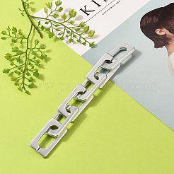 手作りの不透明なアクリルクロスチェーン  溶接されていない  銀  39.37インチ（100cm）  リンク：43.5x23x4mm  1m /連&nbsp;AJEW-JB00769-02