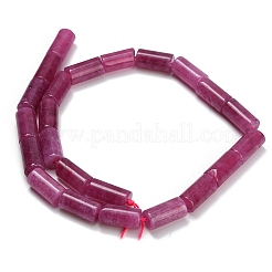 天然の天然翡翠ビーズ連売りを染めた  コラム  赤ミディアム紫  16x8.5mm  穴：1.5mm  約23個/連  14.96インチ（38cm）&nbsp;G-C285-B01-01G