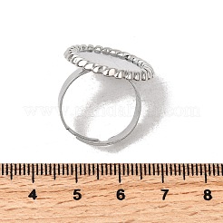 304ステンレススチールカフリング部品  パッドリングのセッティング  オーバル  ステンレス鋼色  トレイ：20.5x15mm  usサイズ8 1/2(18.5mm)&nbsp;STAS-P403-06P