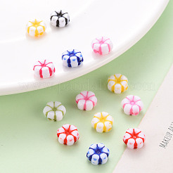 クラフトアクリルビーズ  花  ミックスカラー  10x5mm  穴：1.8mm  約1650個/500g&nbsp;MACR-S373-06F