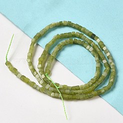 天然中国南部翡翠ビーズ連売り  キューブ  2~2.5x2.5~3.5x2.5~3mm  穴：0.4mm  約157~165個/連  14.96~15.75''（38~40センチメートル）&nbsp;G-B064-A04