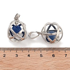 Dyed Natural Jade Round Ball Pendants&nbsp;G-Q163-05P-02