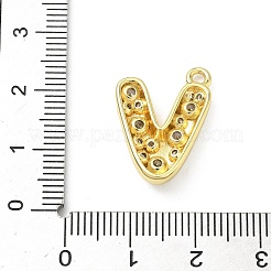 Brass Micro Pave Clear Cubic Zirconia Pendants&nbsp;KK-I476-02G-V