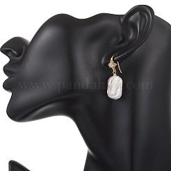 Rectangle Natural Keshi Pearl Dangle Earrings&nbsp;EJEW-JE06978