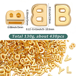 130gの金属入り樹脂ビーズ  ゴールドカラー  a～zの文字  13x3~10.5x5mm  穴：2mm&nbsp;RESI-SC0036-68