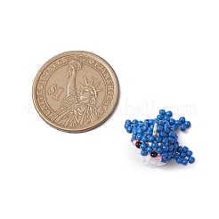 シードビーズ ビーズチャーム  イルカのペンダント  藤紫色  18x23.5x20mm  穴：1.5mm&nbsp;PALLOY-MZ00315