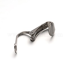 変色しにくい304ステンレススチールのクリップ式イヤリング金具  ステンレス鋼色  トレイ：直径4.7mm  15.5x10x7.5mm&nbsp;STAS-G130-09P