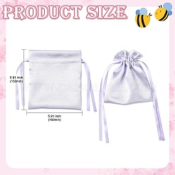 Satin Cloth Drawstring Pouches with Flower&nbsp;ST-CJ0048-001D