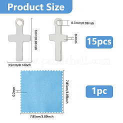 15Pcs 925 Sterling Silver Cross Chain Extender Drops&nbsp;STER-DC0001-56