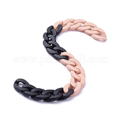 Handmade Opaque Spray Painted Acrylic Curb Chains&nbsp;AJEW-JB00620-01