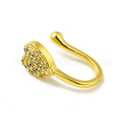 Clear Cubic Zirconia Heart Clip on Nose Ring&nbsp;LS-AJEW-F059-22G