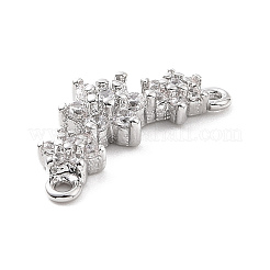 Eco-friendly Rack Plating Brass Micro Pave Cubic Zirconia 2-Loop Charms&nbsp;KK-F843-08P