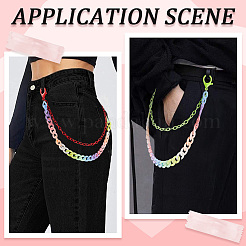 2Pcs 2 Colors Resin Double Layer Chain Belts for Pants&nbsp;AJEW-GF0011-20C