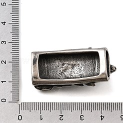 304ステンレススチールスライドチャーム  レザーコードブレスレット作り用  長方形  アンティークシルバー  サソリ  38.5x19x19mm  穴：13x6.5mm&nbsp;STAS-F356-15AS-03