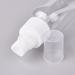 100mlプラスチックスプレーボトル  詰め替え可能なミストポンプ  ボトルキャップ付き  空のアルコール瓶  透明  13.5x4cm  容量：100ml（3.38液量オンス）&nbsp;AJEW-G022-01