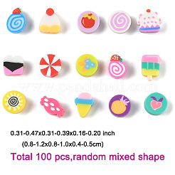 100Pcs 2 Styles Handmade Polymer Clay Beads&nbsp;CLAY-FP0001-11A