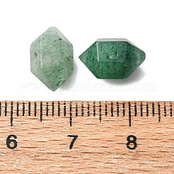 天然グリーンストロベリークォーツビーズ  多面カット  双円錐形  11~12x6~7mm  穴：1.2mm&nbsp;G-M452-01F