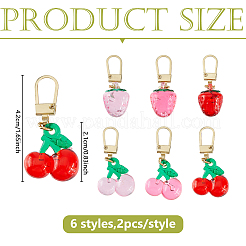 12Pcs 6 Styles Alloy Zipper Pull Tabs&nbsp;HJEW-DC00092