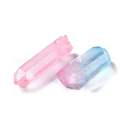 電気メッキ天然クォーツペンダント  多面カット  ナゲットチャーム  ミックスカラー  17.5~41x5~16x5.5~14mm  穴：0.9~1.6mm  約36個/100g&nbsp;G-XCP0001-05
