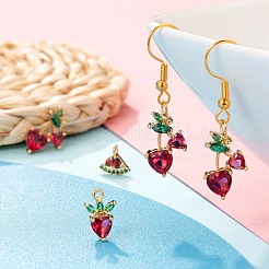6Pcs Brass Micro Pave Colorful Cubic Zirconia Pendants&nbsp;KK-LS0001-39