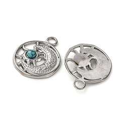 Synthetic Turquoise Sun and Moon Pendants&nbsp;STAS-P406-06P