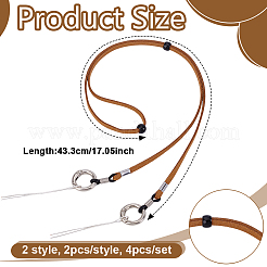 4Pcs 2 Styles Suede Fiber Cord Hat Chin Strap&nbsp;HJEW-NB00309
