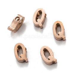 イオンプレーティング（IP）304ステンレススチールチャーム  アルファベット  ローズゴールド  文字.q  9x6x3mm  穴：1.8mm&nbsp;STAS-K216-41Q-RG