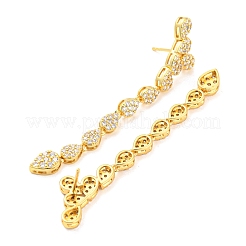 Rack Plating Brass Cubic Zirconia Teardrop Dangle Stud Earrings&nbsp;EJEW-K245-52G