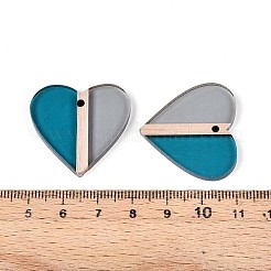 Transparent Resin & Wood Pendants&nbsp;RESI-T057-56A
