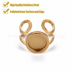 201 Stainless Steel Cuff Ring Findings&nbsp;STAS-S080-040A-G