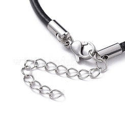 ユニセックスチャームブレスレット  牛革コードと304ステンレススチールの金具付き  太陽とフラットラウンド  ステンレス鋼色  7-1/4インチ（18.5cm）&nbsp;BJEW-JB04710-01
